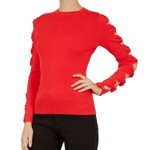 Ted Baker Vibrant Red Blouse with bow sleeves size 0
